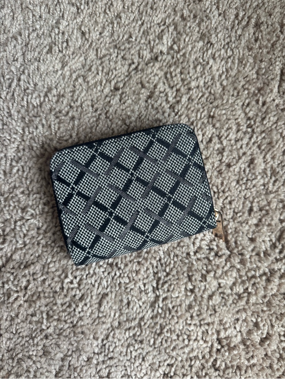 a new day Black and White Patterned Zip Wallet